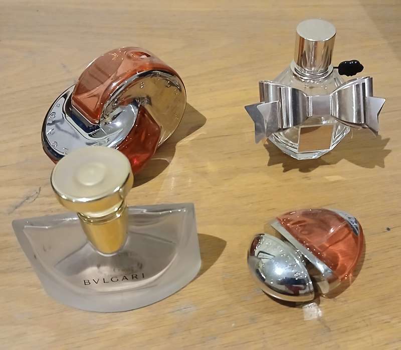 Empty perfume containers X 9