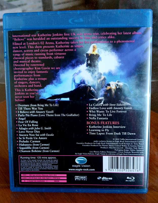 Blu-Ray disc - KATHERINE JENKINS Live from the O2