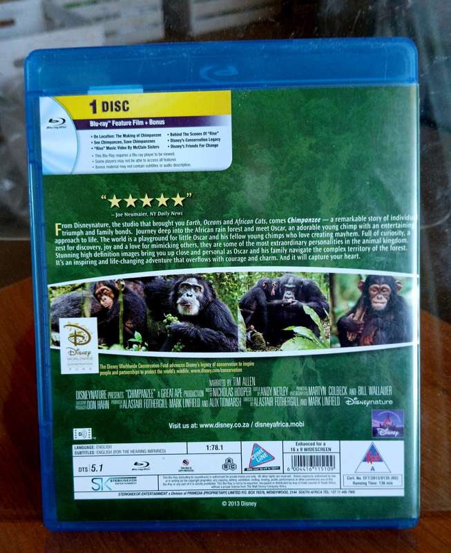 Blu-Ray disc - Disneynature CHIMPANZEE