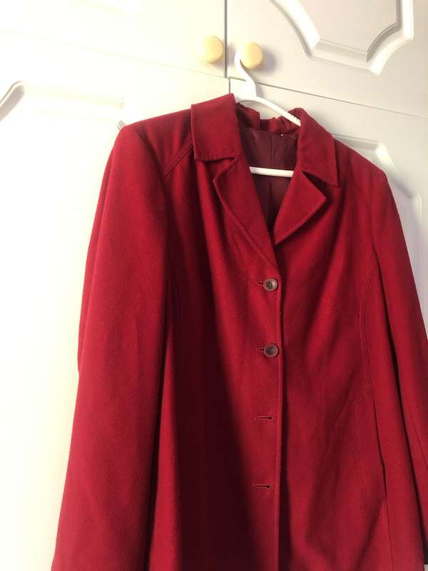 Womens winter coat in burgundy