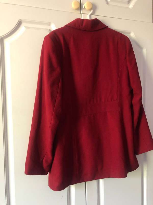 Womens winter coat in burgundy