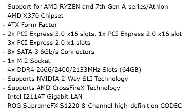 ASUS X370 CROSSHAIR VI HERO ** AM4 GAMING MOTHERBOARD ** GOOD CONDTION ** WARRANTY **