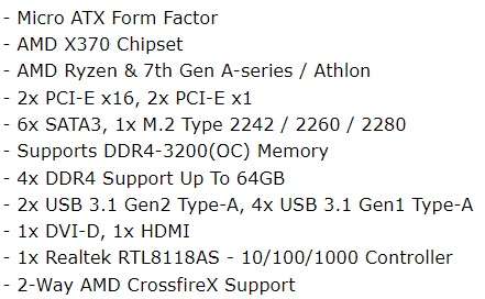 Biostar x370 GT3 - Amd Ryzen AM4 Gaming Motherboard - Good Condition - Warranty