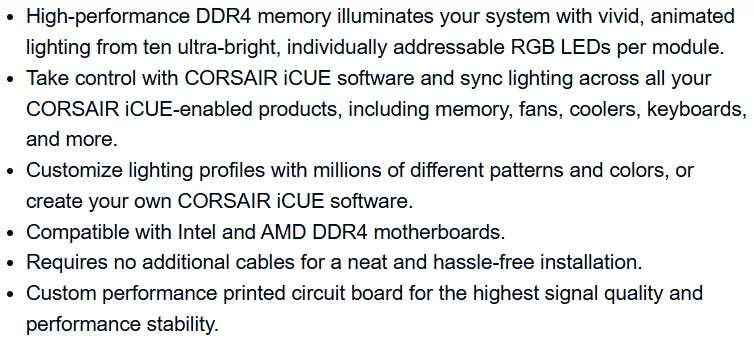 CORSAIR VENGEANCE RGB PRO DDR4 16GB (2x8GB) 3200MHZ ** GAMING RAM ** GOOD CONDITION ** WARRANTY **