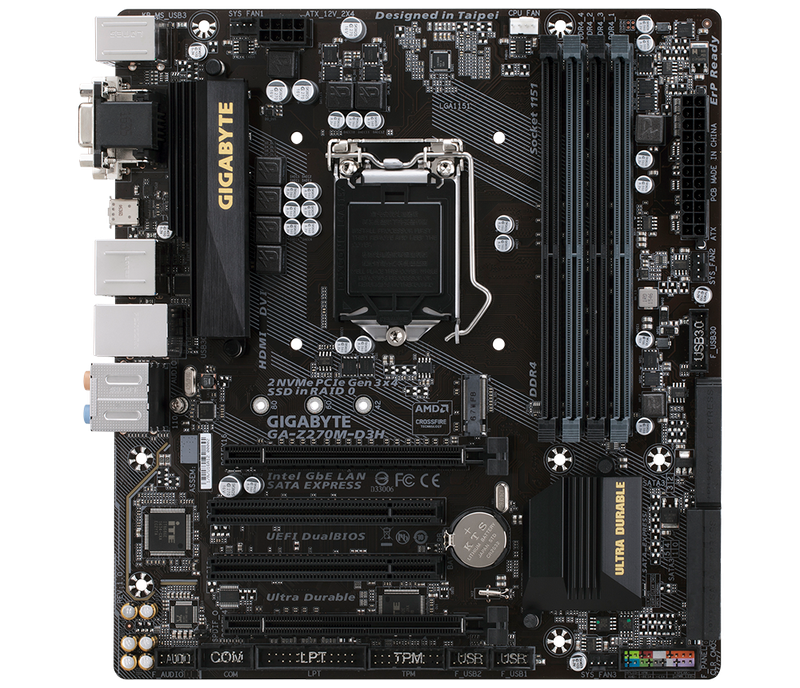 Gigabyte GA-Z270M-D3H - Gaming Motherboard - Good Condition - Warranty