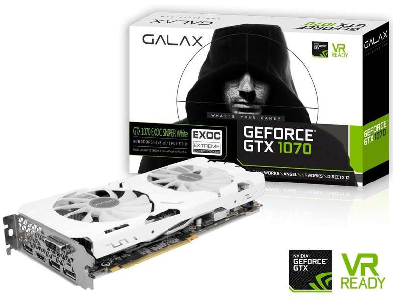 Galax Gtx 1070 8G Exoc Snpr White  - Gaming Graphics Card - Good Condition - Warranty