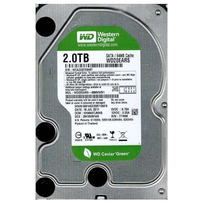 Western Digital 2TB Green - Desktop Hard Drive - 100% Health - Good Condition - Warranty