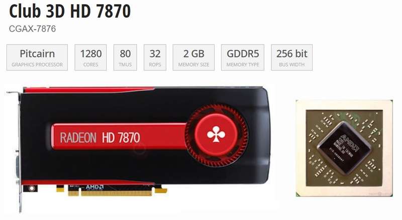 CLUB 3D RADEON HD 7870 2GB ** GAMING GRAPHICS CARD ** GOOD CONDITION ** WARRANTY **