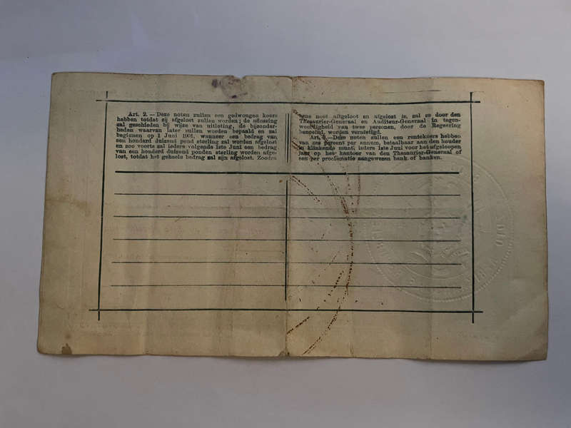 Five Pound 1900 Pretoria Government Note - No 4346