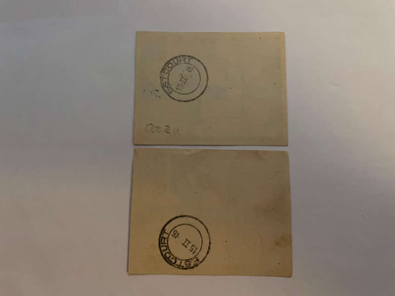 SA Petrol Ration Coupon (2 Sequential Numbers) - 1 Gallon - March 1946 No 373889 + 373890 - Stamped
