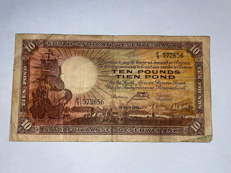 1943 SA (J Postmus) - 10 Pound Bank Note