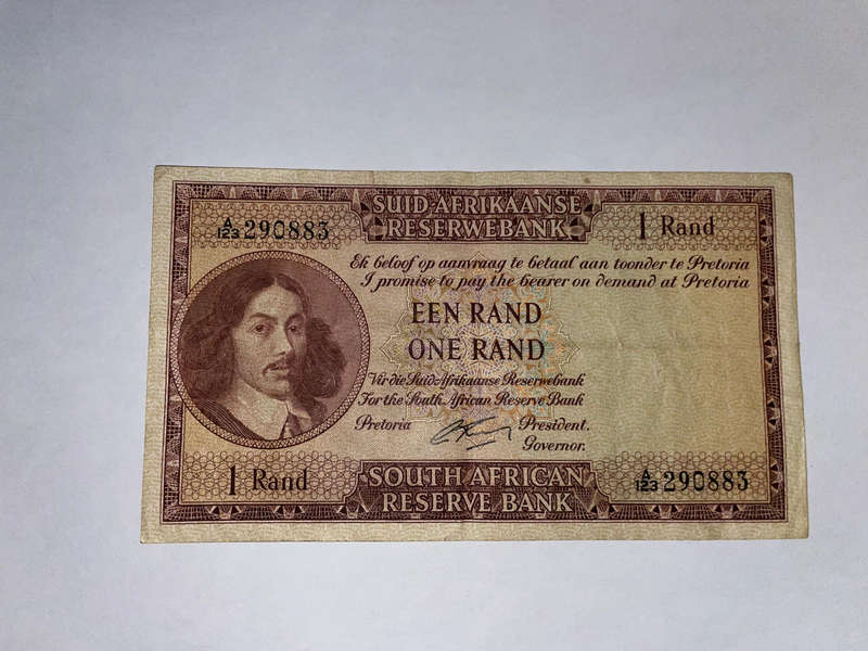 SA (G Rissik) - 1 Rand Bank Note - No A123-290883