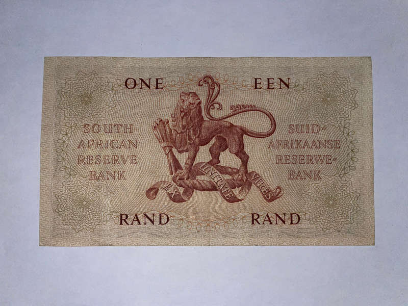 SA (G Rissik) - 1 Rand Bank Note - No A92-592898