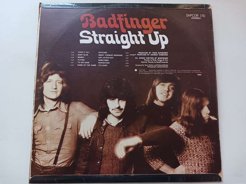 BadFinger - Straight Up  ( scarce 1972  SA  released  LP NM )