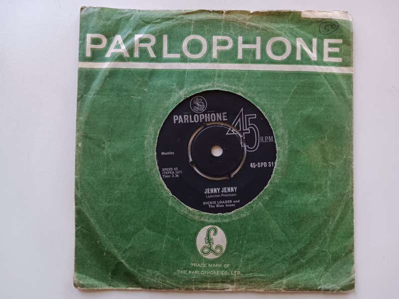 Dickie Loader & The blue Jeans  - Jenny Jenny  Scarce 1964 SA released 7" single 45 RPM.)