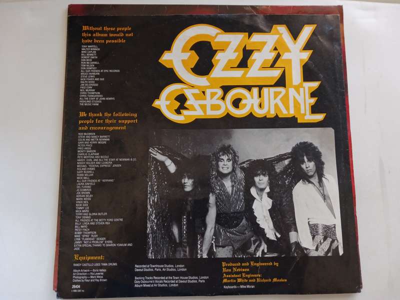 Ozzy Osbourne - The Ultimate Sin   ( 1986 UK released LP.)