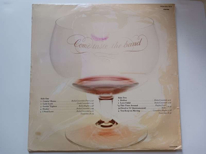 Deep purple - Come Taste The Band  ( scarce 1975 SA released LP )