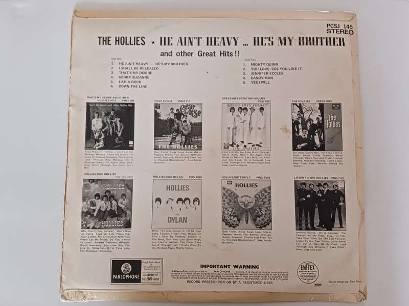 The Hollies - He Ain't Heavy He's My Brother ( Scarce 1970 SA released LP )