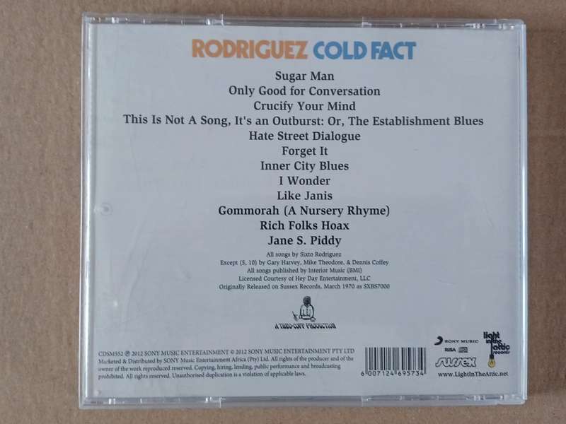 Rodriquez* - Cold Fact  ( Scarce 2012 reissue CD  M- / M- )