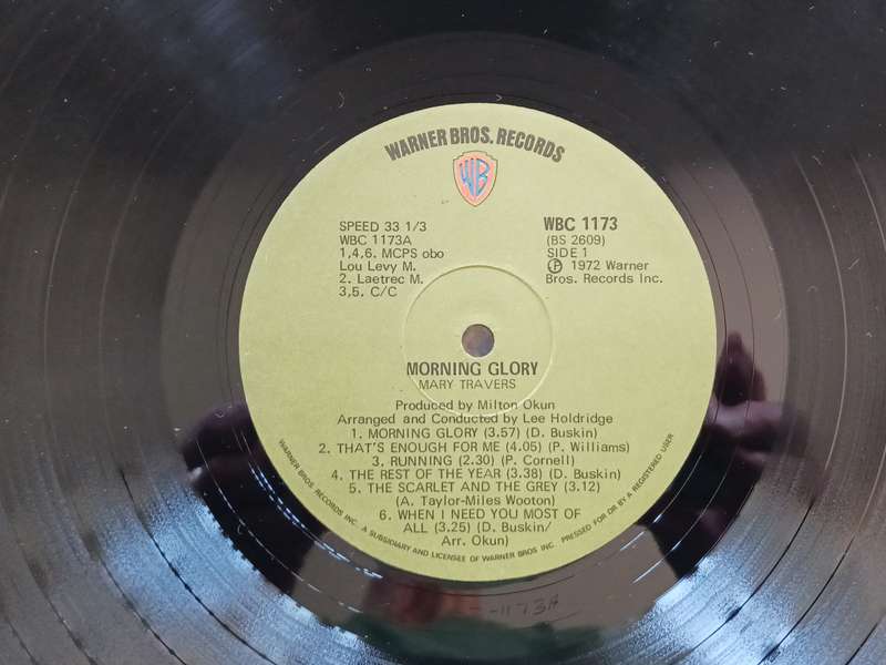 Mary Travers - Morning Glory  ( Rare 1972 SA pressed LP EX / EX )
