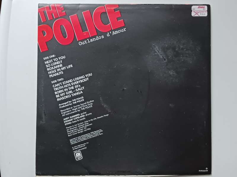 The Police -  Outlandos D'Amour   ( Scarce 1978 SA released LP )