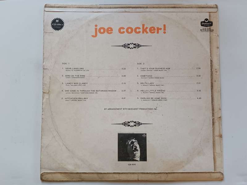Joe Cocker - Joe Cocker !  ( Rare 1969 SA released LP )