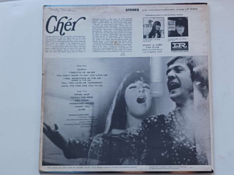 Cher - Cher   ( 1966 US released LP ))