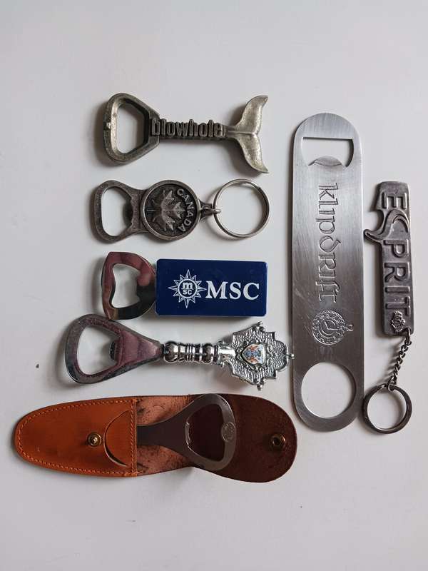 Lot of 7 Bottle Openers- long one Klipdrift Brandy