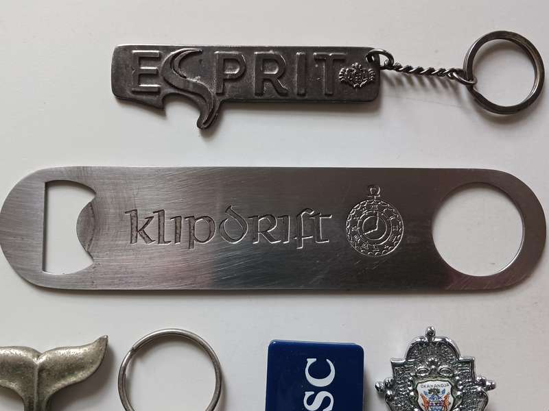 Lot of 7 Bottle Openers- long one Klipdrift Brandy