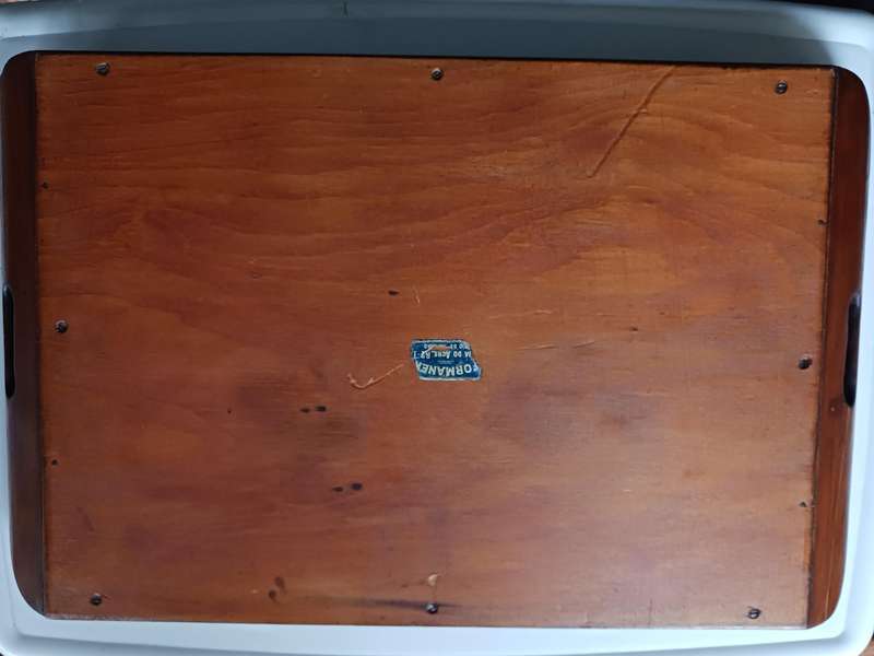 Butterfly Tray A Mahogany inlaid Tray decorated with hundreds of taxidermy butterfly wings