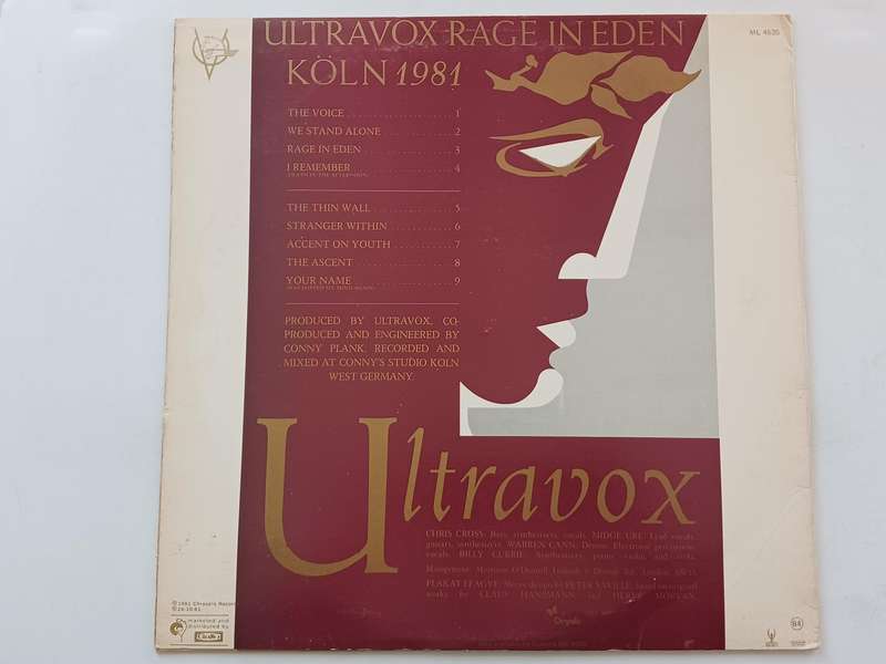 Ultravox  -  Rage in Eden  ( 1981 SA released LP. )