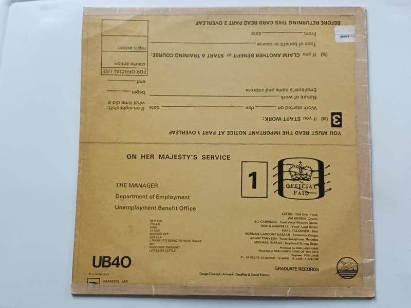 UB 40 -  Singing Off  ( 1980 SA released LP )