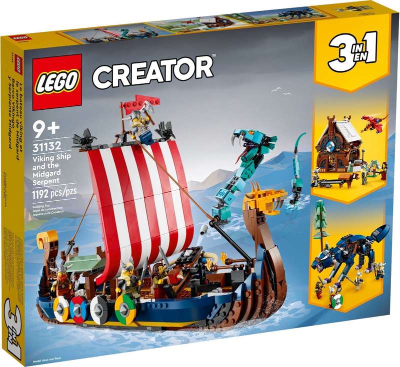 New LEGO Creator Viking Ship and the Midgard Serpent - Discontinued (31132)