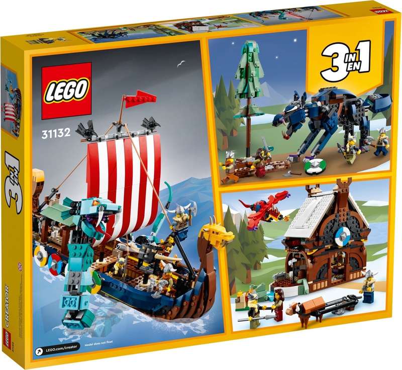 New LEGO Creator Viking Ship and the Midgard Serpent - Discontinued (31132)