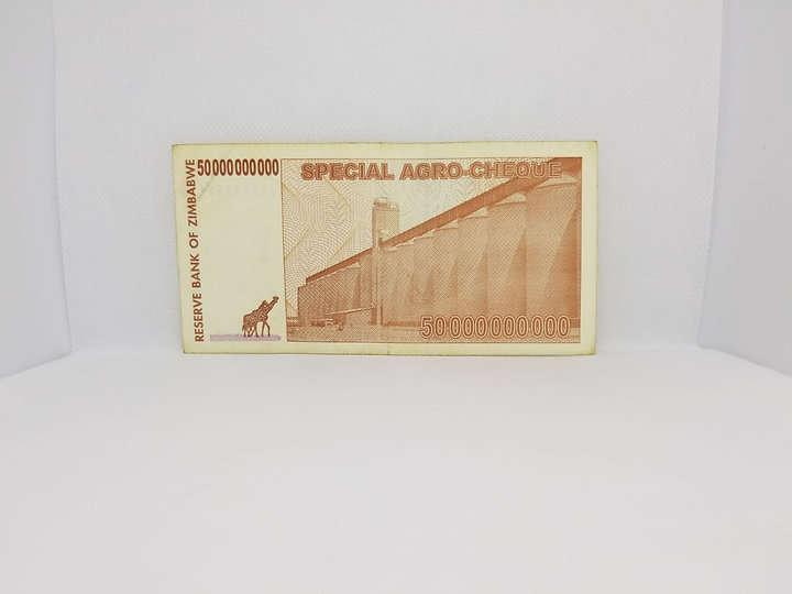 Zimbabwe Banknote, $50 Billion Dollars, 2008 - Special Agro-Cheque