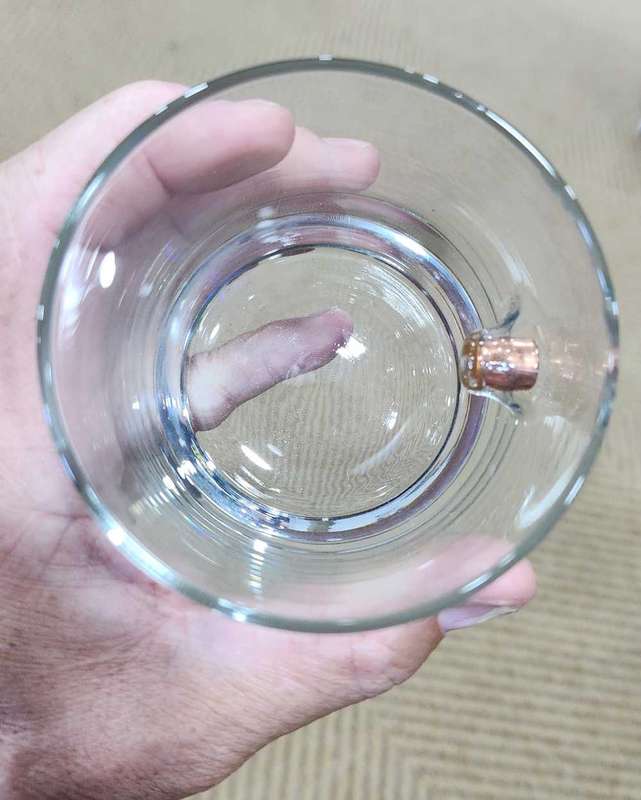 BULLET IN A GLASS  -  Tumbler (Whiskey Glass)