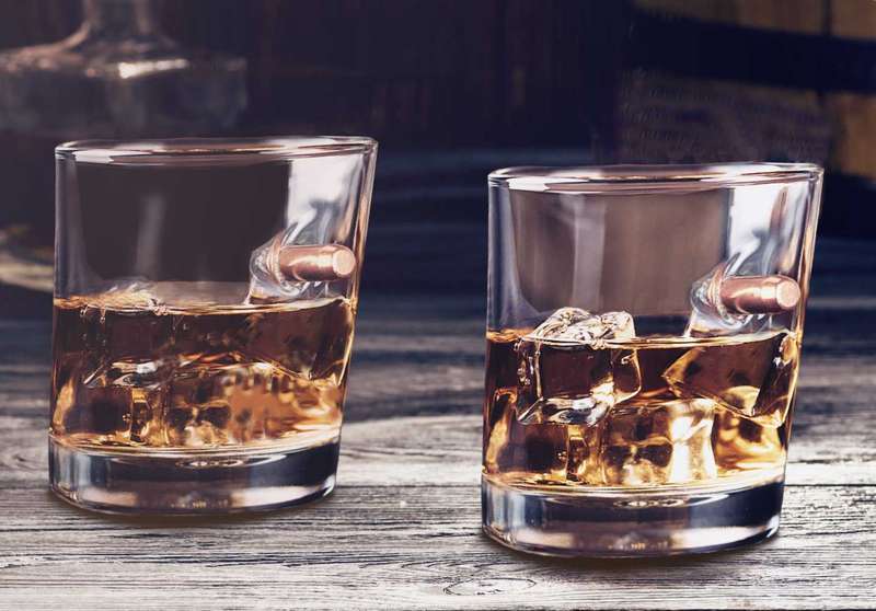 BULLET IN A GLASS  -  Tumbler (Whiskey Glass)