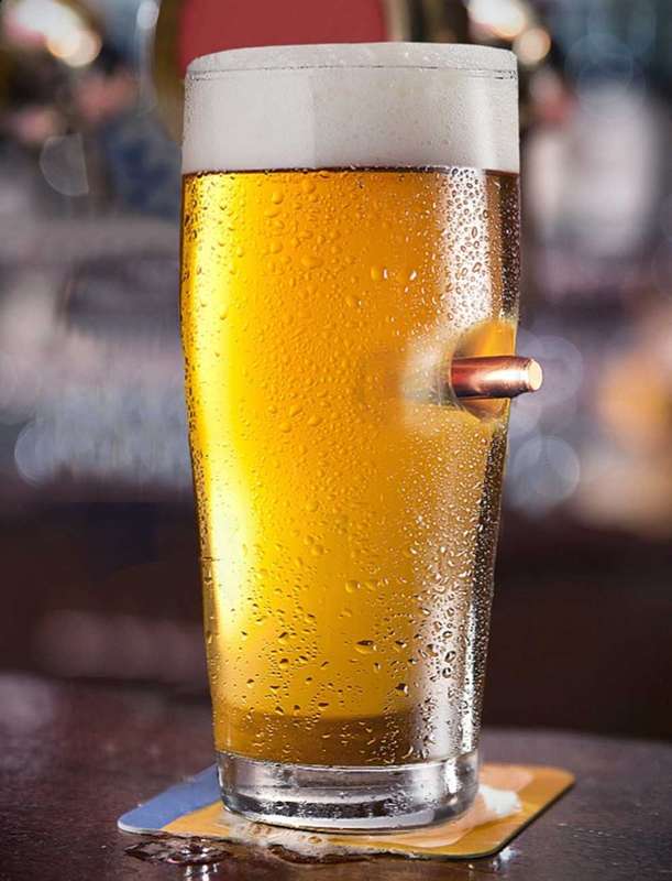 BULLET IN A GLASS  -  Beer Glass