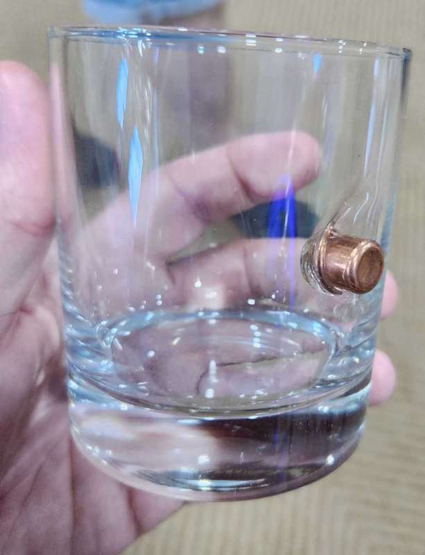BULLET IN A GLASS  -  Tumbler (Whiskey Glass)