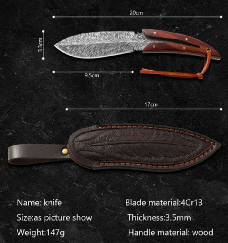Feather Design Knife