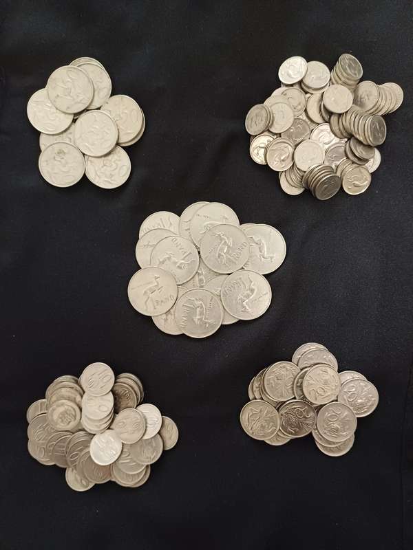 Nickel coin lot. R1/50c/20c/10c/5c