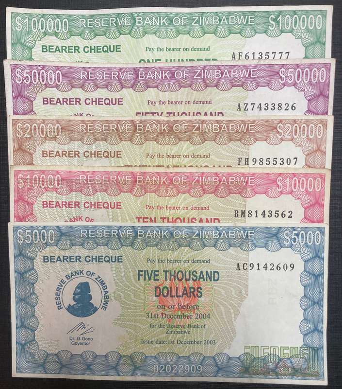 Zimbabwe 2093-2006 Bearer Cheque Set
