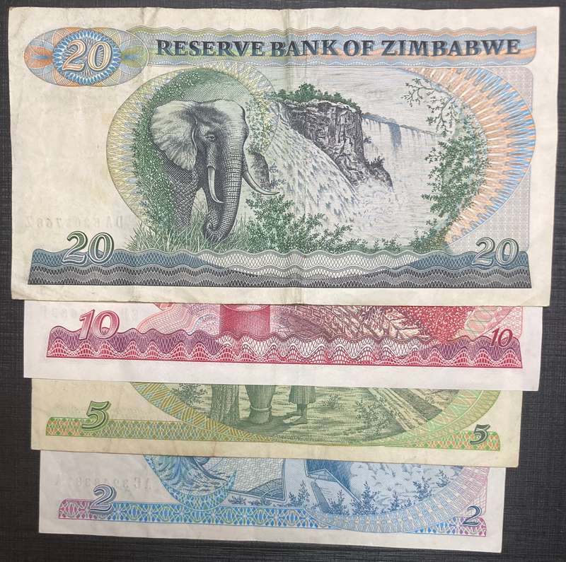 Zimbabwe 1994 $2, $5, $10 & $20 set