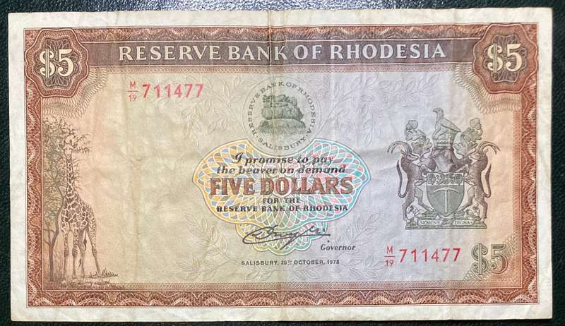 Rhodesia 1978 $5