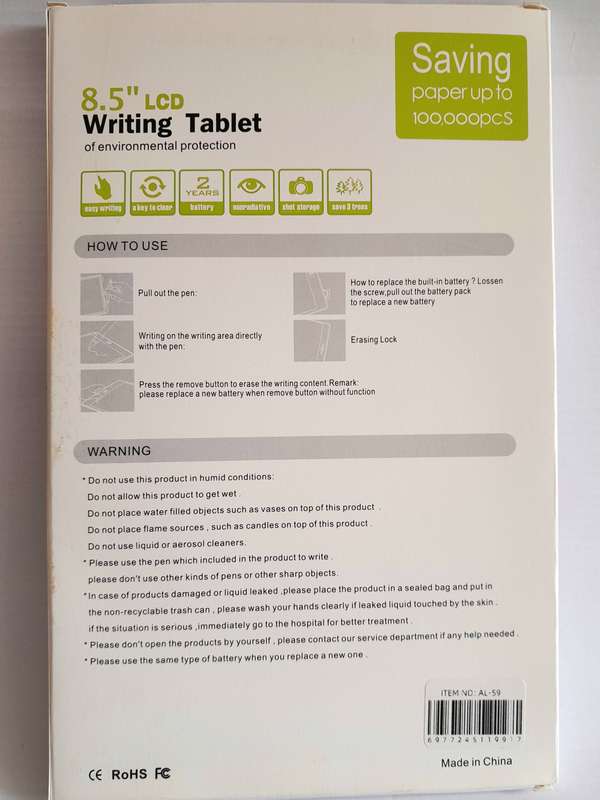LCD 8.5 Inch Writing Tablet