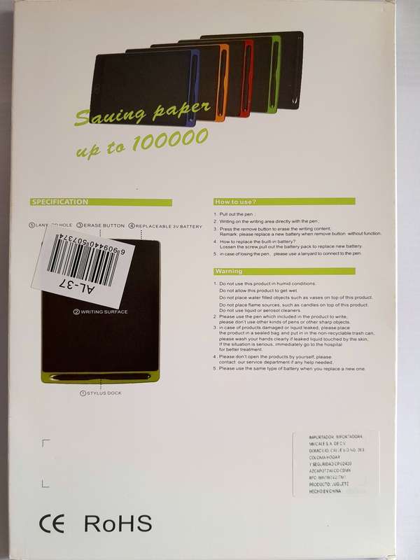 LCD 10 Inch Writing Tablet With Stylus