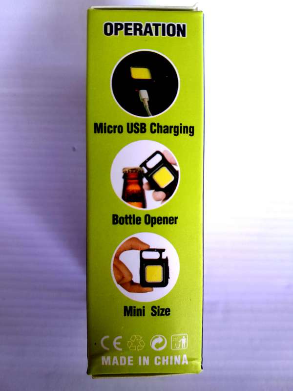 COB Rechargeable Ultra Bright Keychain Light And Bottle Opener