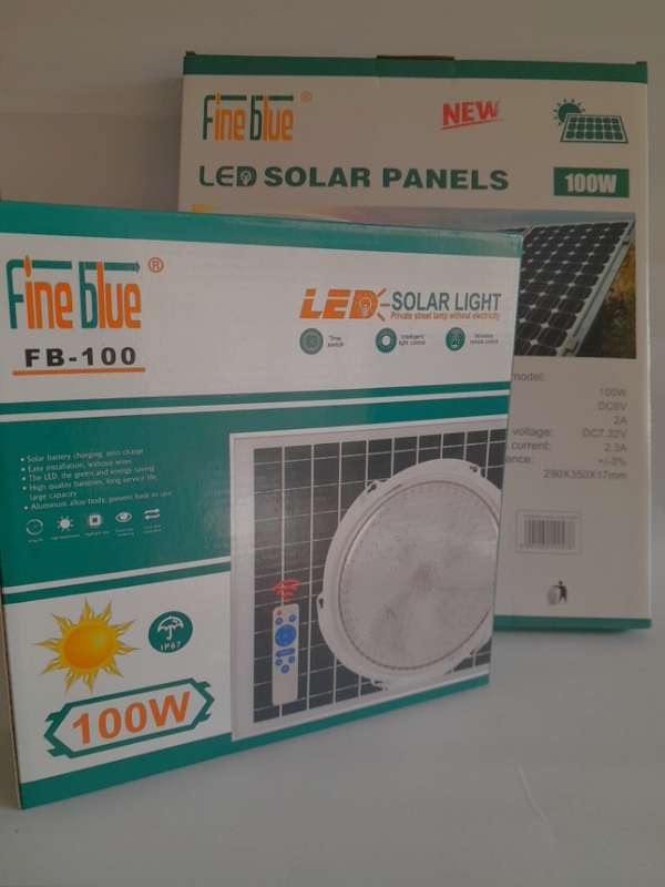 Fine Blue 100W Rechargeable LED Solar Ceiling light