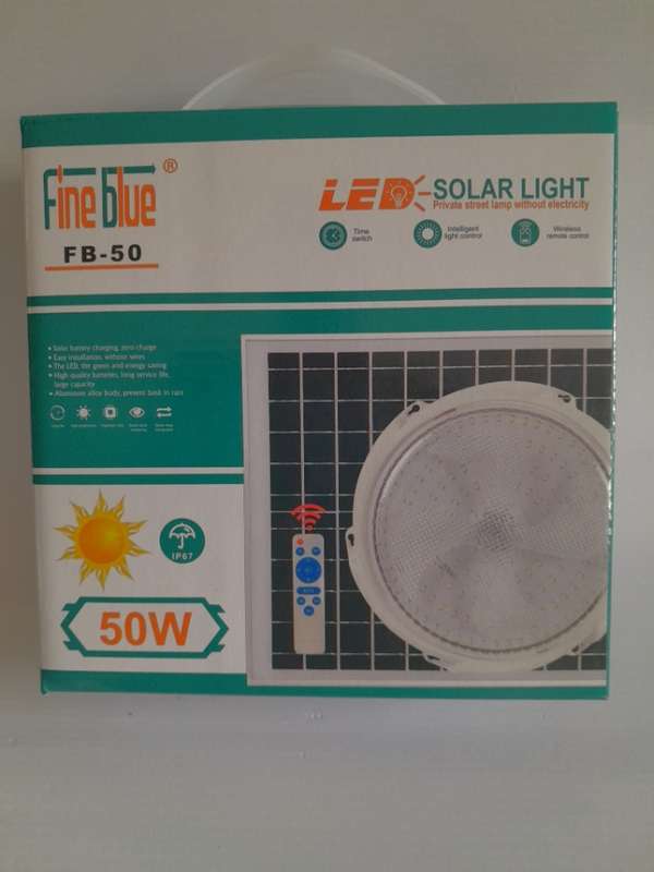 Fine Blue 50W Rechargeable LED Solar Ceiling light