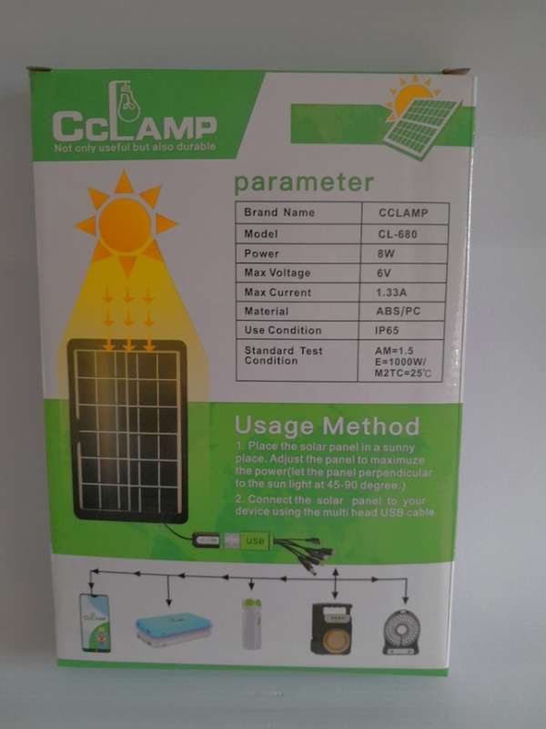 CcLamp Solar Panel 8W Charger CL-680